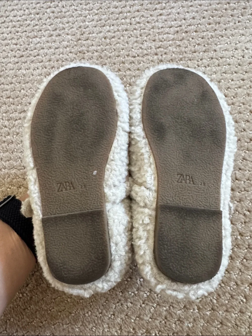 Zara Faux shearling ballet flats